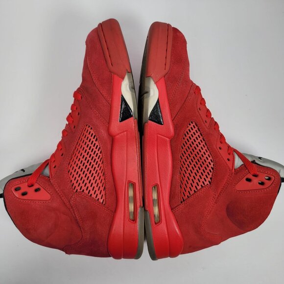 Air Jordan 5 Retro 2017 Men's Red Suede Sneakers 136027-602 US Size 12 - Picture 6 of 9